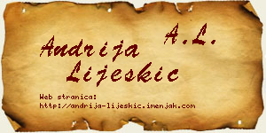Andrija Lijeskić vizit kartica
